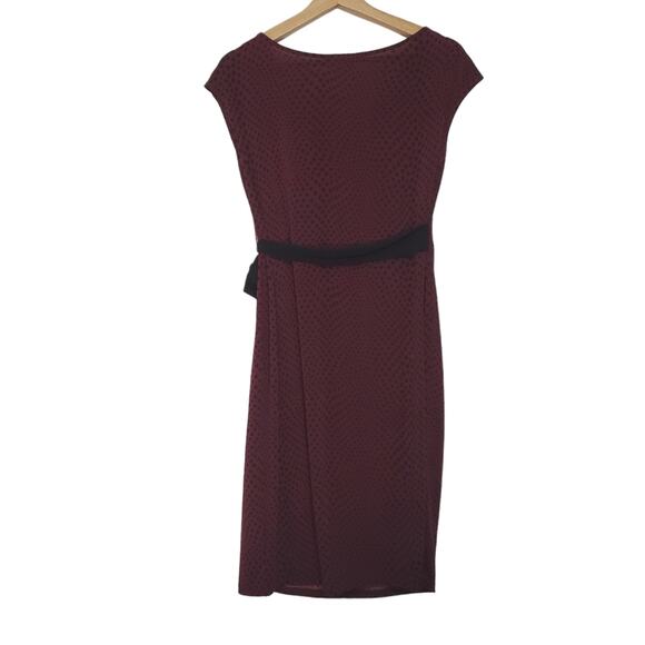 Motherhood | Maternity Deep Merlot Polka-dot Side Tie Stretch Dress - Picture 3 of 6